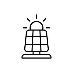 Solar panel outline icons, minimalist vector illustration ,simple transparent graphic element .Isolated on white background