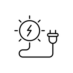 Solar energy outline icons, minimalist vector illustration ,simple transparent graphic element .Isolated on white background
