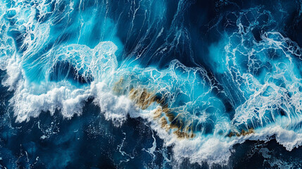 Pastel cyan mint liquid marble watercolor background with white lines and brush stains High quality