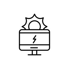 Solar device outline icons, minimalist vector illustration ,simple transparent graphic element .Isolated on white background