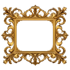 Renaissance frame. Vintage Frame. Unique Frame. PNG Transparent Background. 