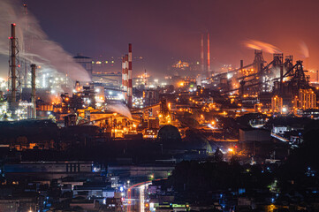 龍王神社展望台から望む福山市の工場夜景