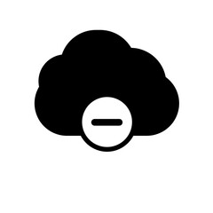 cloud computing icon, cloud icon with minus symbol 