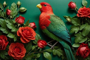 A Vivid Bloom Generative AI's Botanical Wonder with Birds and Roses