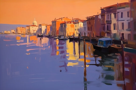 Abstract Venice city art 