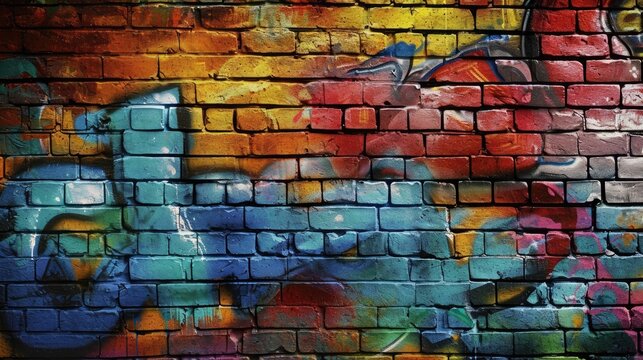 Graffiti brick wall, Ai Generated. © Crazy Juke