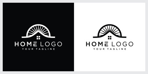 Home vector logo template for real estate company. Illustration of roof. Design element.