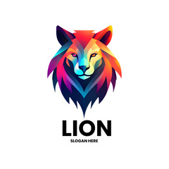 lion logo design gradient style