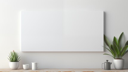 Blank Art Canvas in a Minimalistic Setting. Banner with place for text