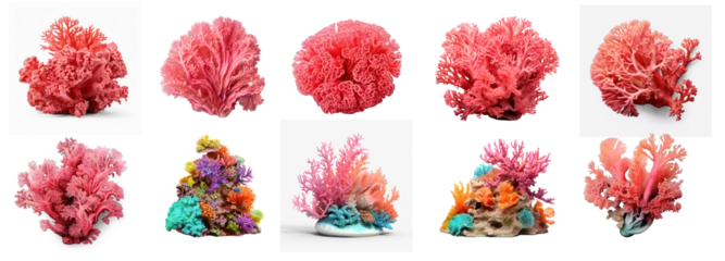 Fotobehang 3d model of coral reef on transparency background PNG © KimlyPNG