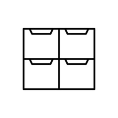 Storage box outline icons, minimalist vector illustration ,simple transparent graphic element .Isolated on white background