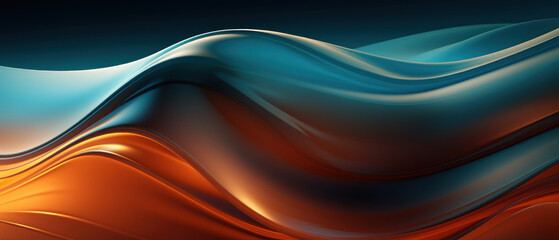 Dynamic Orange and Blue Glassy Waves