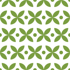 Seamless pattern with green petals