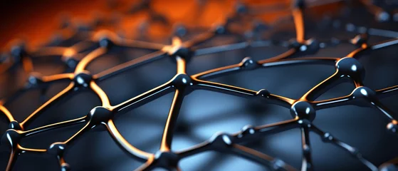 Foto op Plexiglas Metallic Blue Molecular Structure © smth.design