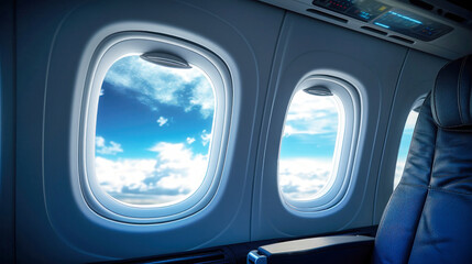 Inside View of an Airplane Window