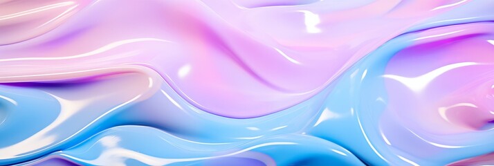 Colorful fluid pastel waves on melted plastic texturewrinkled silicone sheet background