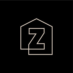 z Letter House Monogram Home mortgage architect architecture logo vector icon illustration