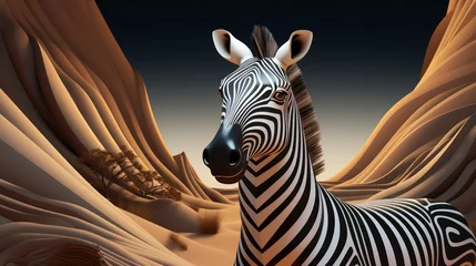 Foto auf Acrylglas zebra in the desert © Sania