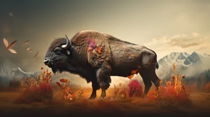 Poster buffalo in the field © Sania