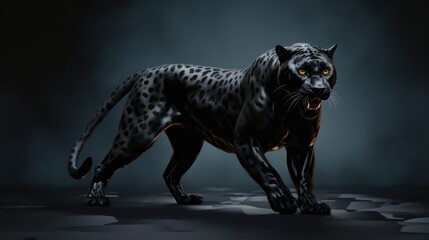 black panther on a black background