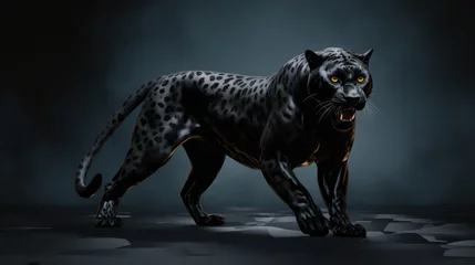 Poster black panther on a black background © Sania