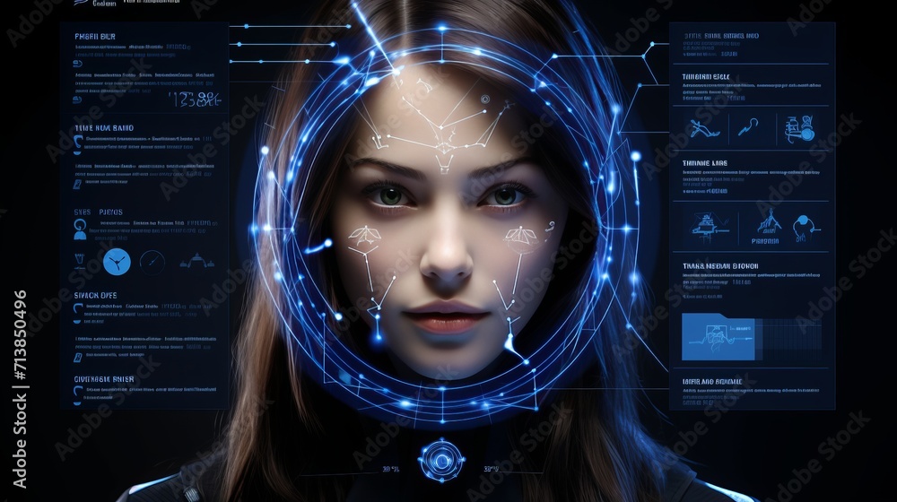 Poster facial recognition system with 3d scanning and face idbiometric scanning technology.