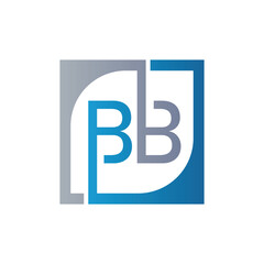 BB Logo Design Template Vector With Square Background.