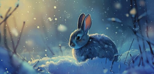 rabbit in the water