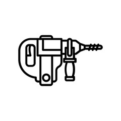 rotary hammer icon. outline icon