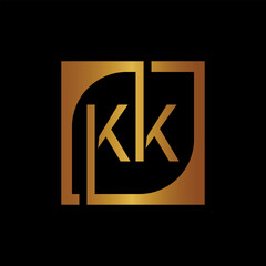 KK Logo Design Template Vector With Square Background.