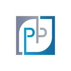 PP Logo Design Template Vector With Square Background.