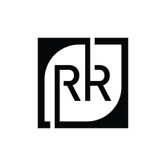 RR Logo Design Template Vector With Square Background.