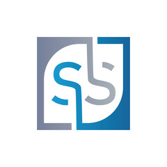 SS Logo Design Template Vector With Square Background.