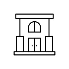 Storefront outline icons, minimalist vector illustration ,simple transparent graphic element .Isolated on white background