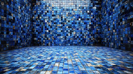 Naklejka premium blue mosaic background