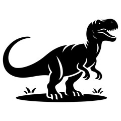Dinosaur vector silhouette, black color icon silhouette, white background