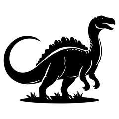 Dinosaur vector silhouette, black color icon silhouette, white background