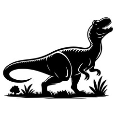 Dinosaur vector silhouette, black color icon silhouette, white background