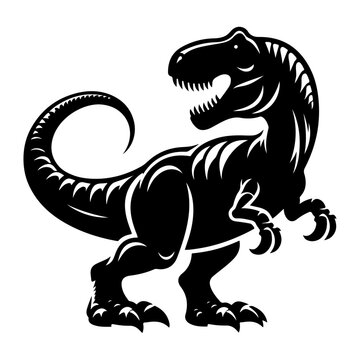Dinosaur vector silhouette, black color icon silhouette, white background