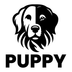 Dog Logo vector art illustration black color, the puppy vector logo illustration, icon , symbol