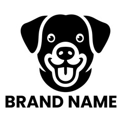 Dog Logo vector art illustration black color, the puppy vector logo illustration, icon , symbol