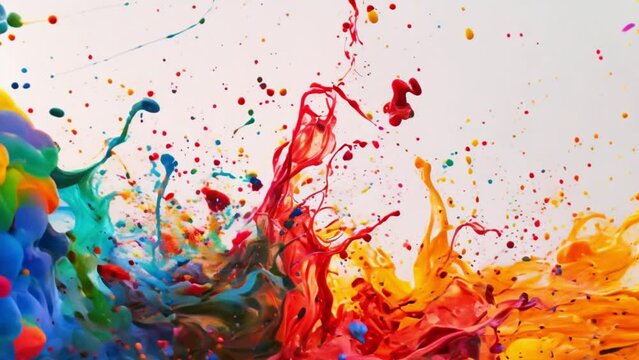 colorful paint splash video