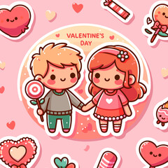 cute illustration of a couple holding hands with a romantic feel