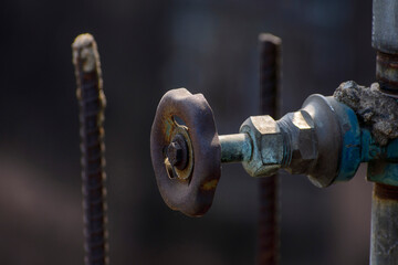 Industrial Precision: Water Pipeline Valve Closeup