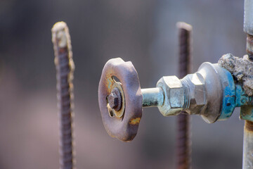 Industrial Precision: Water Pipeline Valve Closeup