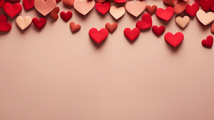 Valentine's Day, love and romance background, background with heart shapes