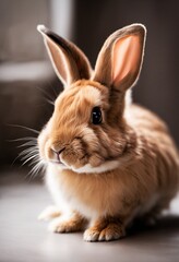 Obraz premium Adorable brown rabbit isolated on white - pets topics, easter topics and cards