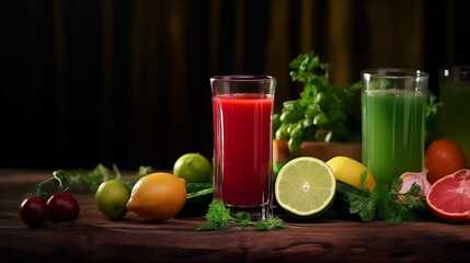 Fototapeta premium Smoothie consisting of vegetables and fruits.