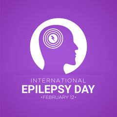 International Epilepsy Day is observed every year in February 12. Vector illustration on the theme of International Epilepsy Day. Template for banner, greeting card, poster with background.