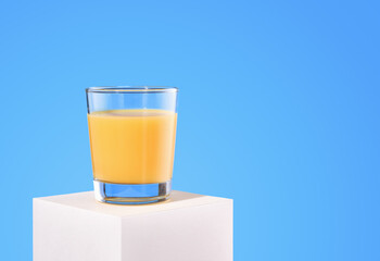 A glass of juice. Nutrition therapy. Copy space for text.